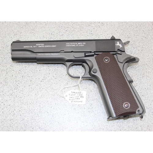 1431 - A limited edition Umarex A Colt 1911 AI CO2 Pistol, 4,5mm (.177) calibre. In original box with instr... 