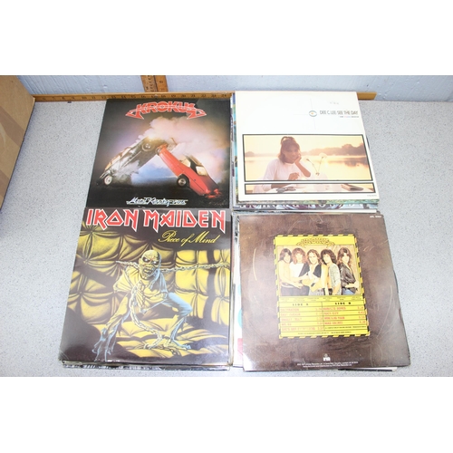 660 - Qty of assorted vinyl records to inc Iron Maiden, Robert Plant, Deep Purple, UFO, Bernie Marsden fro... 