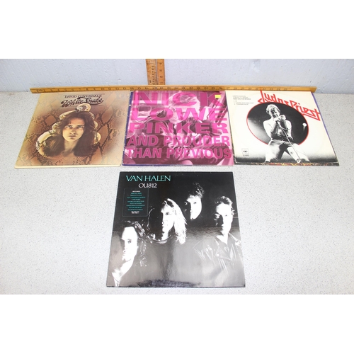 661 - 7 assorted vinyl records to inc David Coverdale Whitesnake, Van Halen OU812, Juda Priest, Heavy Meta... 