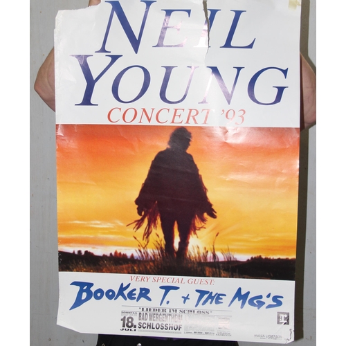 668 - Qty of assorted music tour posters to inc Neil Young, Booker T, Harry Belafonte etc