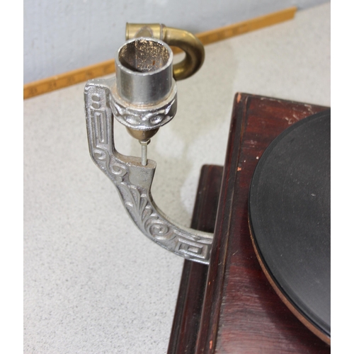 807 - Vintage HMV Gramophone with brass horn