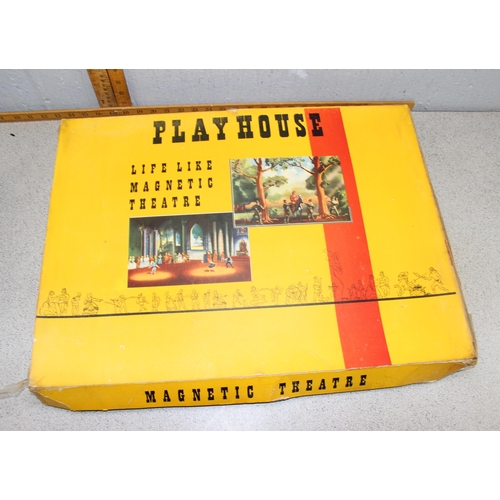 1509 - 4 boxed vintage child's games to include Go, Railroader, ideal home kit & magnetic theatre