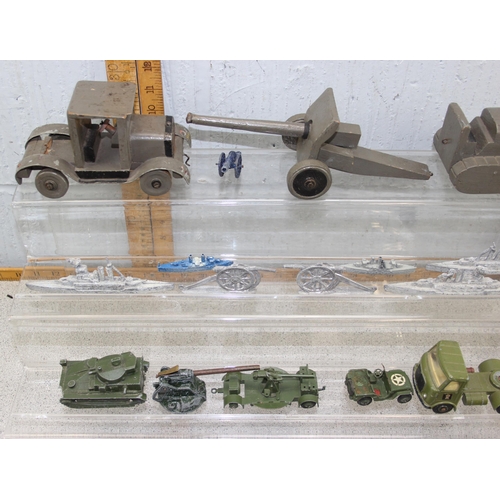 1510 - Qty of military related toys to include Dinky & scratch built examples