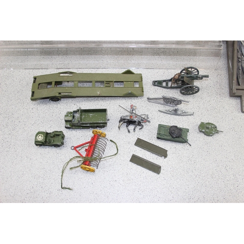 1510 - Qty of military related toys to include Dinky & scratch built examples