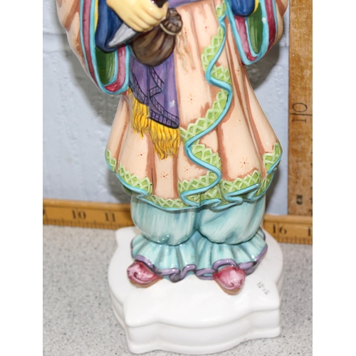 1748 - A pair of hand painted decorative ceramic Oriental immortal figures, approx 40 cm tall