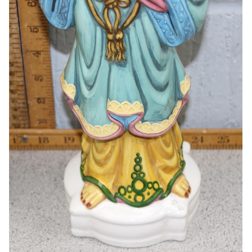 1748 - A pair of hand painted decorative ceramic Oriental immortal figures, approx 40 cm tall