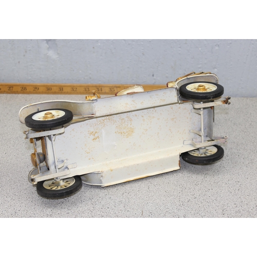 759 - A large tinware metal model of a vintage Rolls Royce car, approx 35 cm long, 2 Royal Doulton collect... 