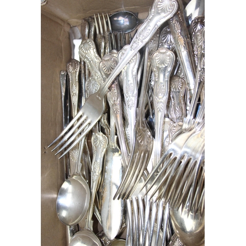 1012 - Qty of assorted good quality silver plated cutlery, mainly Kings pattern by Webber & Hill