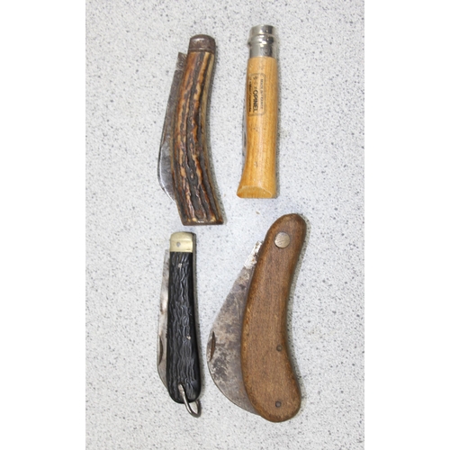 1446 - 4 vintage folding knives to inc Opinel, J. Howarth, Gerlach of Poland & Johnson Western Works