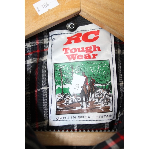 202 - RC Toughware wax jacket or coat, size small