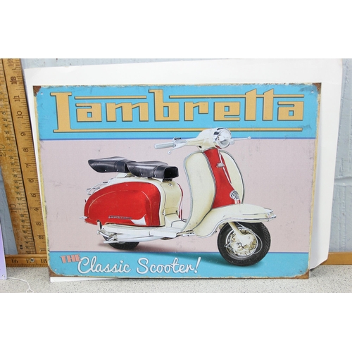 431 - 2 reproduction Lambretta metal advertising signs