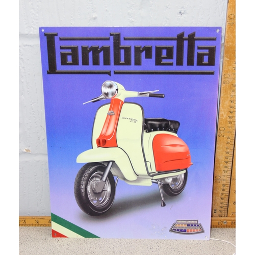 431 - 2 reproduction Lambretta metal advertising signs