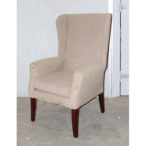 100 - Vintage beige wingback armchair