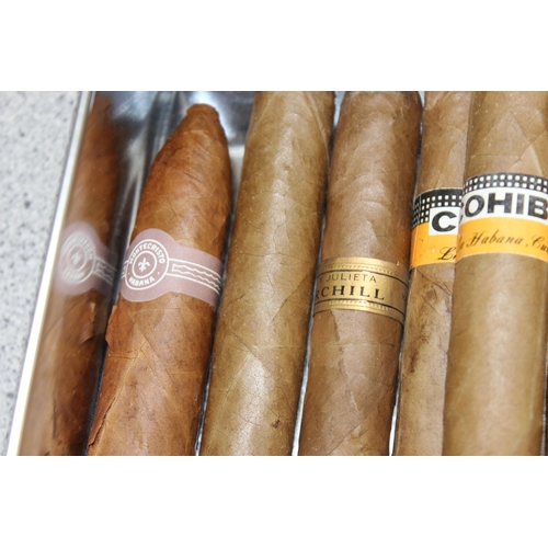 1634 - 18 Cohbia Cuban cigars, approx 18cm long each and 3 other cigars to inc Monte Cristo & Churchill