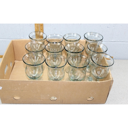 1763 - Set of 12 large hand blown wine glasses