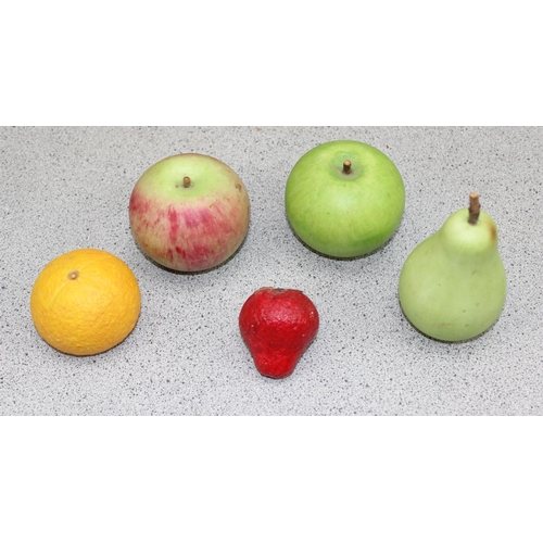 1771 - 5 pieces of vintage marble fruit, to include apples & pear