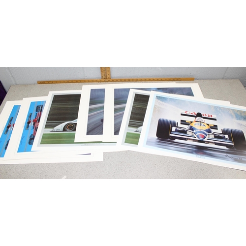 436 - 8 assorted Sports Seen prints of F1 cars after Benjamins