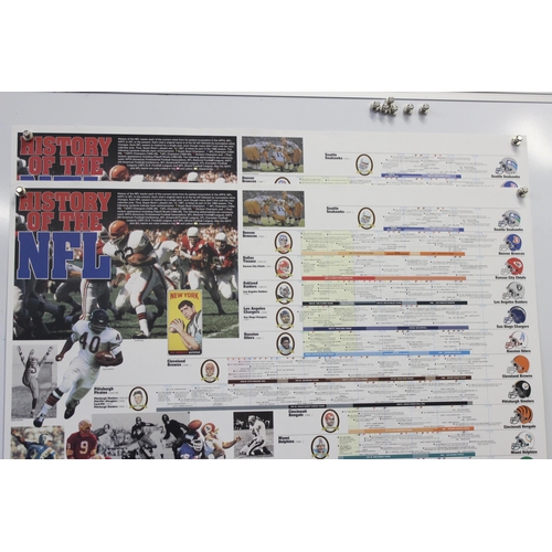 437 - History of the NFL, 2 large 1990's Vanguard Sports posters