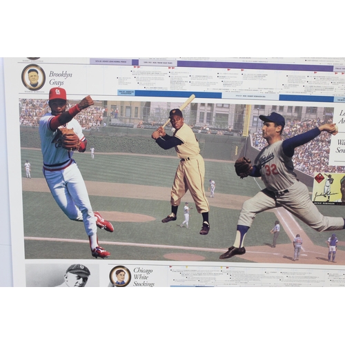 438 - History of Baseball in the MLB, 4 large 1990's Vanguard Sports posters