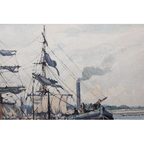 457 - Claude Graham Muncaster RWS, RBA, SMA, ROI (British 1903-1974), Drying Sails at Rochester, pencil, p... 