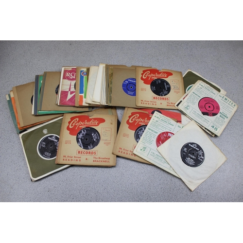 677 - A qty of assorted singles records to inc The Beatles, The Monkees, Billy Fury etc