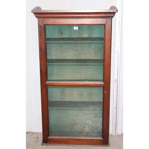 101 - An antique mahogany glazed display case or bookcase