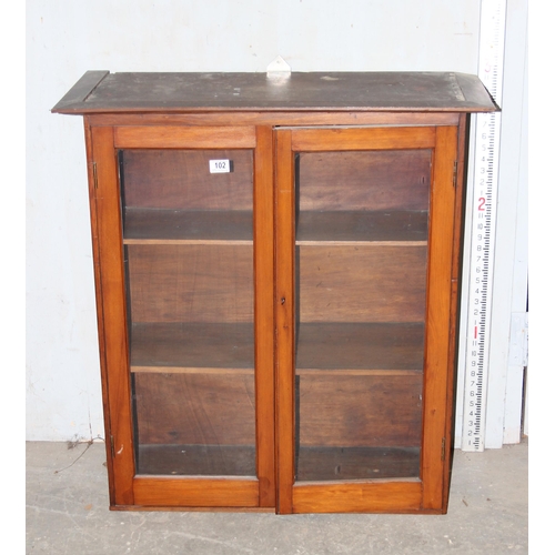 102 - An antique mahogany glazed display case or bookcase