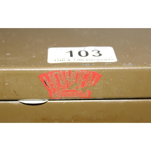 103 - A vintage Bisley type metal 10 drawer filing cabinet