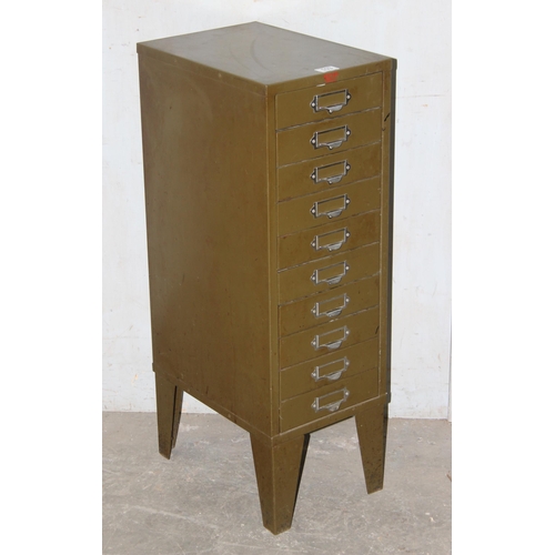 103 - A vintage Bisley type metal 10 drawer filing cabinet