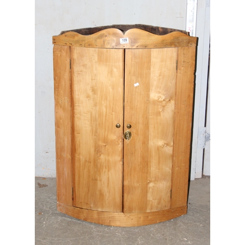 109 - Antique pine hanging cupboard