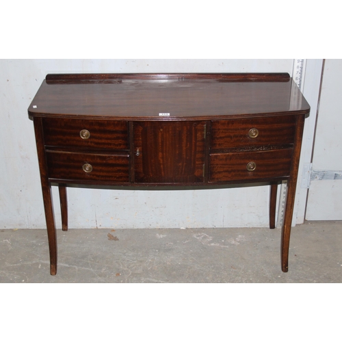 113 - A small vintage mahogany sideboard with 4 drawers and a cupboard