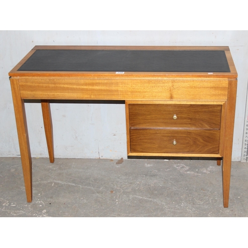 115 - A retro drawer desk or dressing table with lift up top, unmarked but to match previous lot