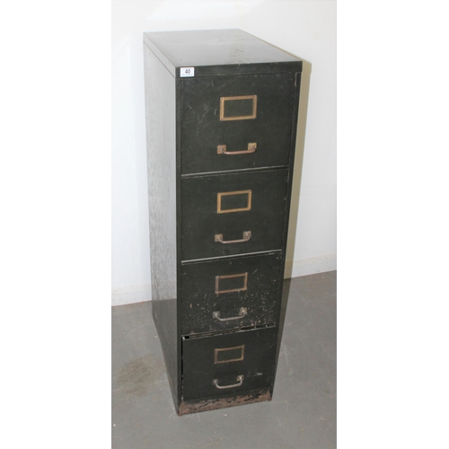 147 - A large vintage green painted metal filing cabinet