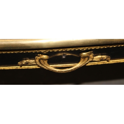 120 - Louis XV style ebonised and gilt leather topped desk