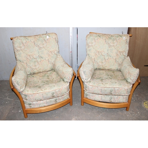 135 - Pair of Ercol Renaissance blonde sofa chairs