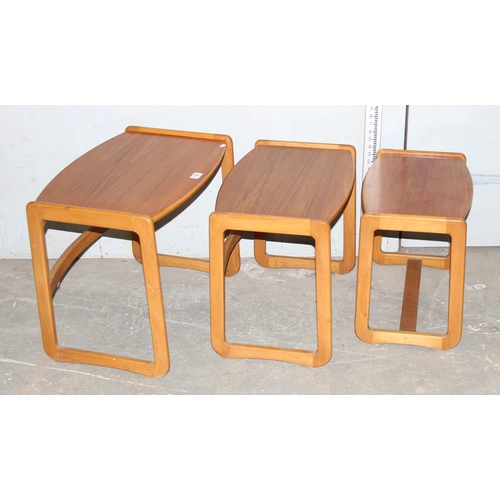 142 - Ercol style nest of 3 retro tables