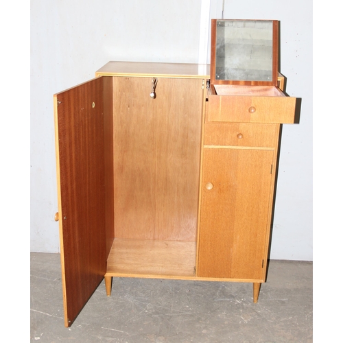 143 - Retro Meredew gents wardrobe with folding draw mirror