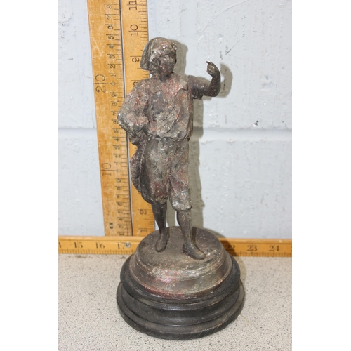 1785 - Qty of assorted vintage and later figures, mainly metal to inc, Sphinx on marble base, silver plated... 