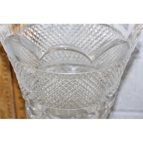 1793 - Extremely large hobnail cut glass floor vase, approx 40cm tall