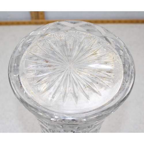 1793 - Extremely large hobnail cut glass floor vase, approx 40cm tall