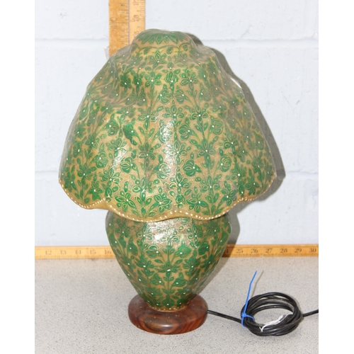 248 - An unusual vintage Kashmiri style animal hide table lamp in the manner of Liberty & Co