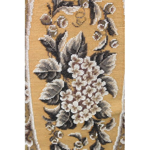 458 - A large Victorian framed beadwork panel, approx 114cm long