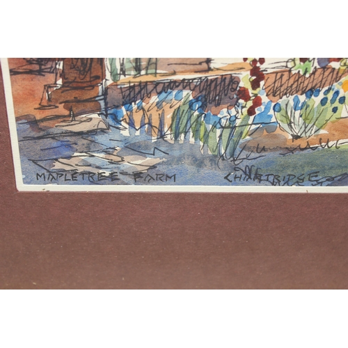 463 - Sydney Arrobus pen & watercolour of Maple Tree Farm, signed bottom right