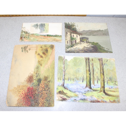 466 - Folio of assorted artworks, mainly originals to inc watercolours, pencil sketches, various hands