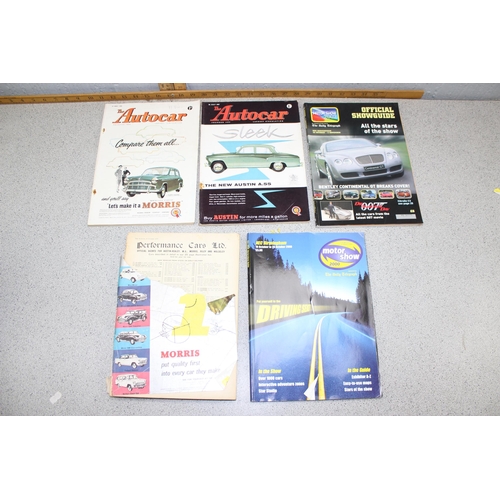 584 - Qty of assorted vintage Autocar magazines, 1950's and other motoring and train related books