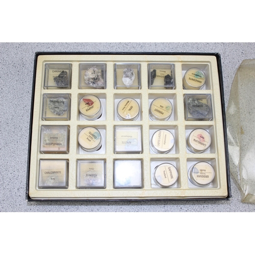 726 - Qty of assorted antique microscope slides, geological samples etc