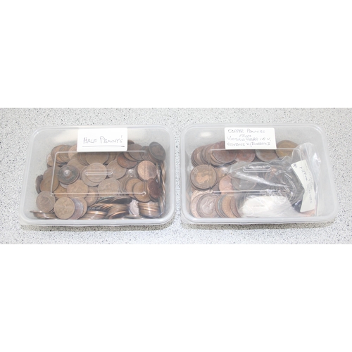 1207 - Qty of Victorian and later copper coins, mainly British, approx 2kg gross