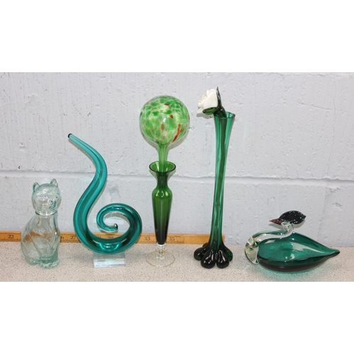 1808 - 2 boxes vintage & retro green glass