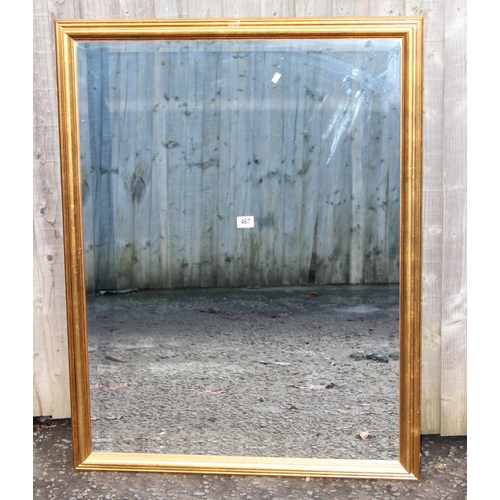 467 - Large wall mirror with gilt frame, approx 110cm x 85cm