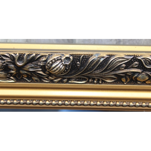 468 - 2 hall mirrors both with ornate gilt frames, the largest measures approx 128cm x 43cm